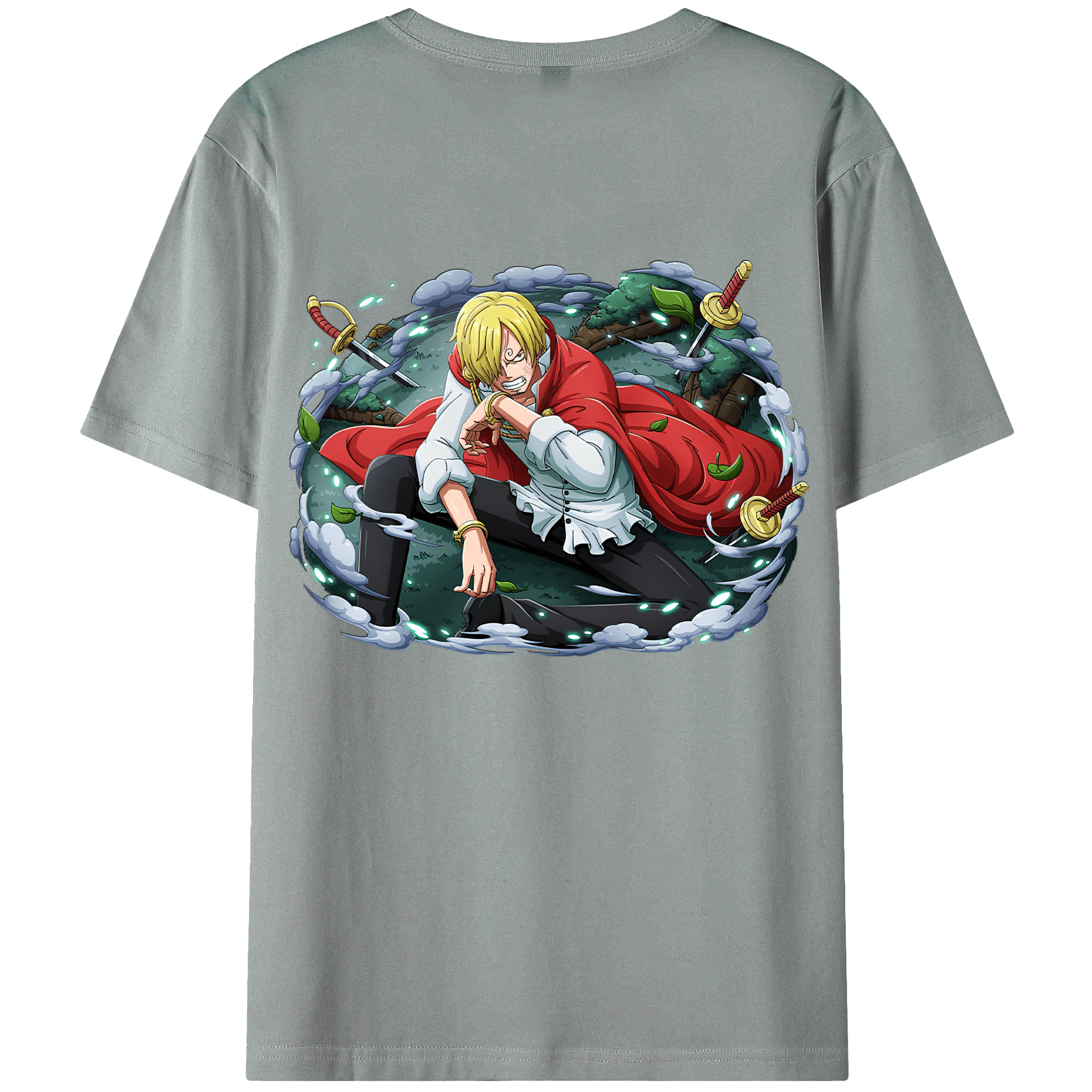（画像用） ワンピース サンジ ONE PIECE Sanji 綿100％ メンズ半袖Tシャツ（バックプリント） 通気性